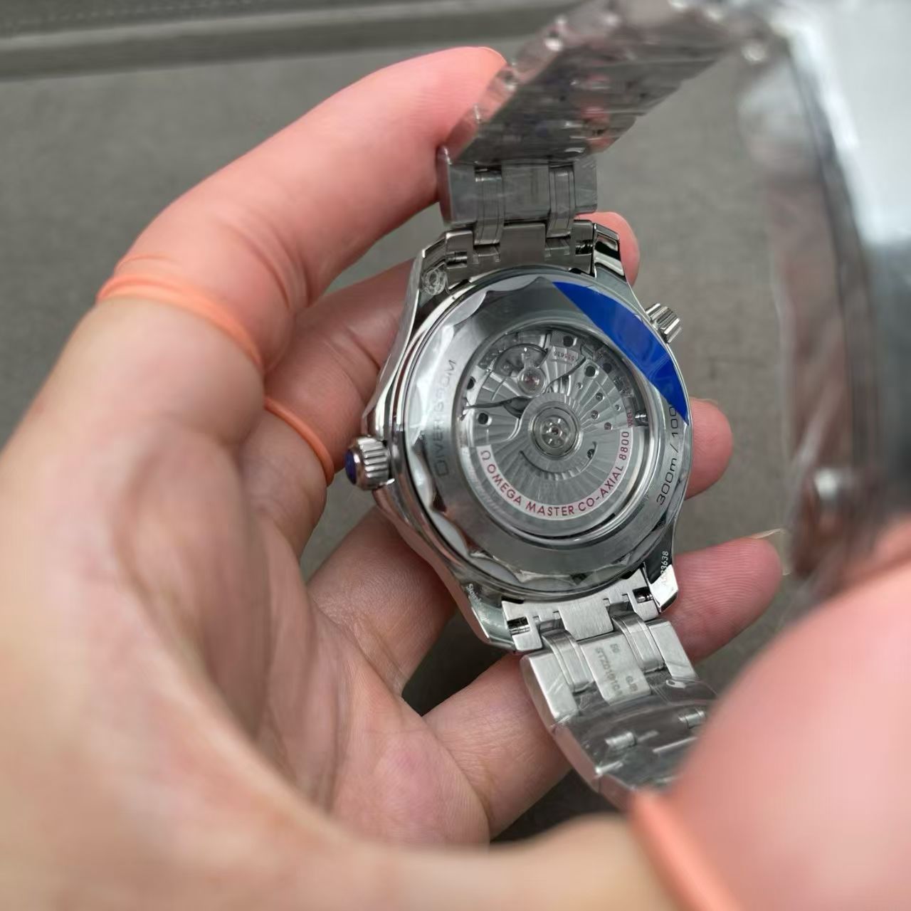 (image for) OR Factory Omega Seamaster 300m Black Wave Dial Super Clone 8800 Movement with Free-Sprung Balance