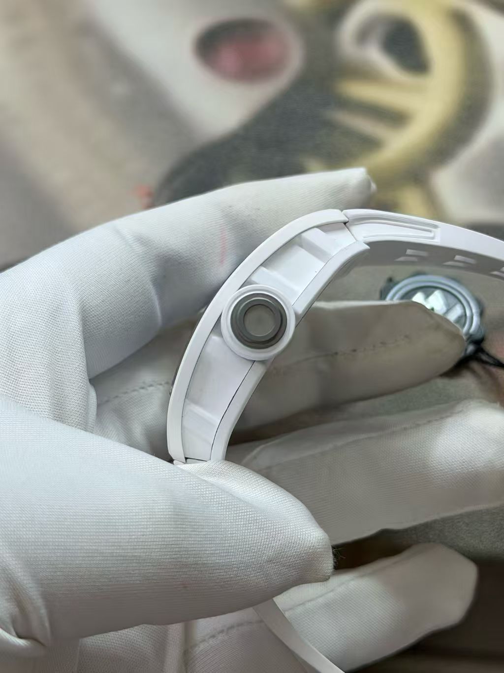 (image for) ZF Richard Mille RM055 White Ceramic Free-Sprung RMUL2 Movement White Rubber Band