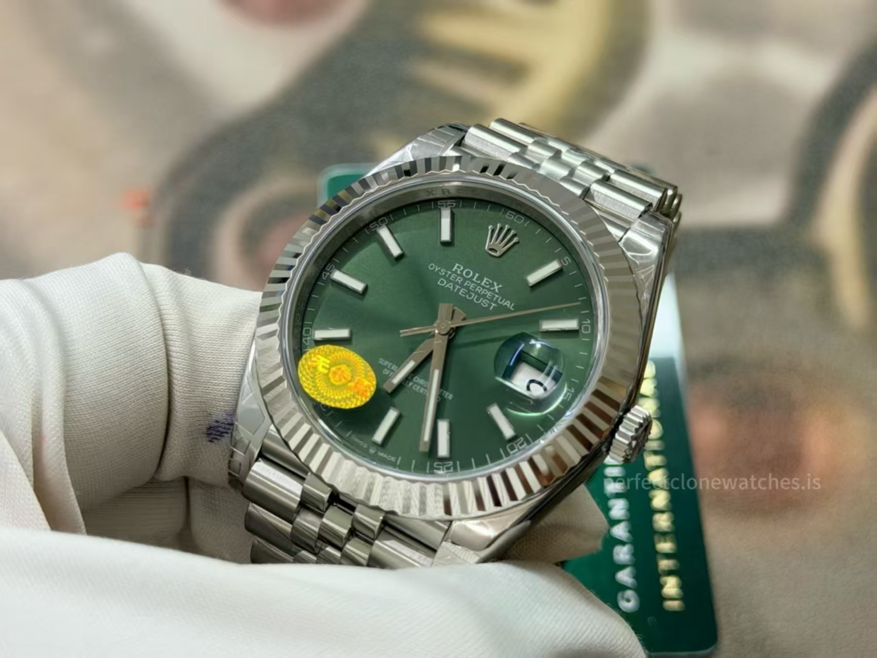 (image for) VS Factory Rolex Datejust II Green Dial Jubilee Bracelet with Free-Sprung 3235 Movement