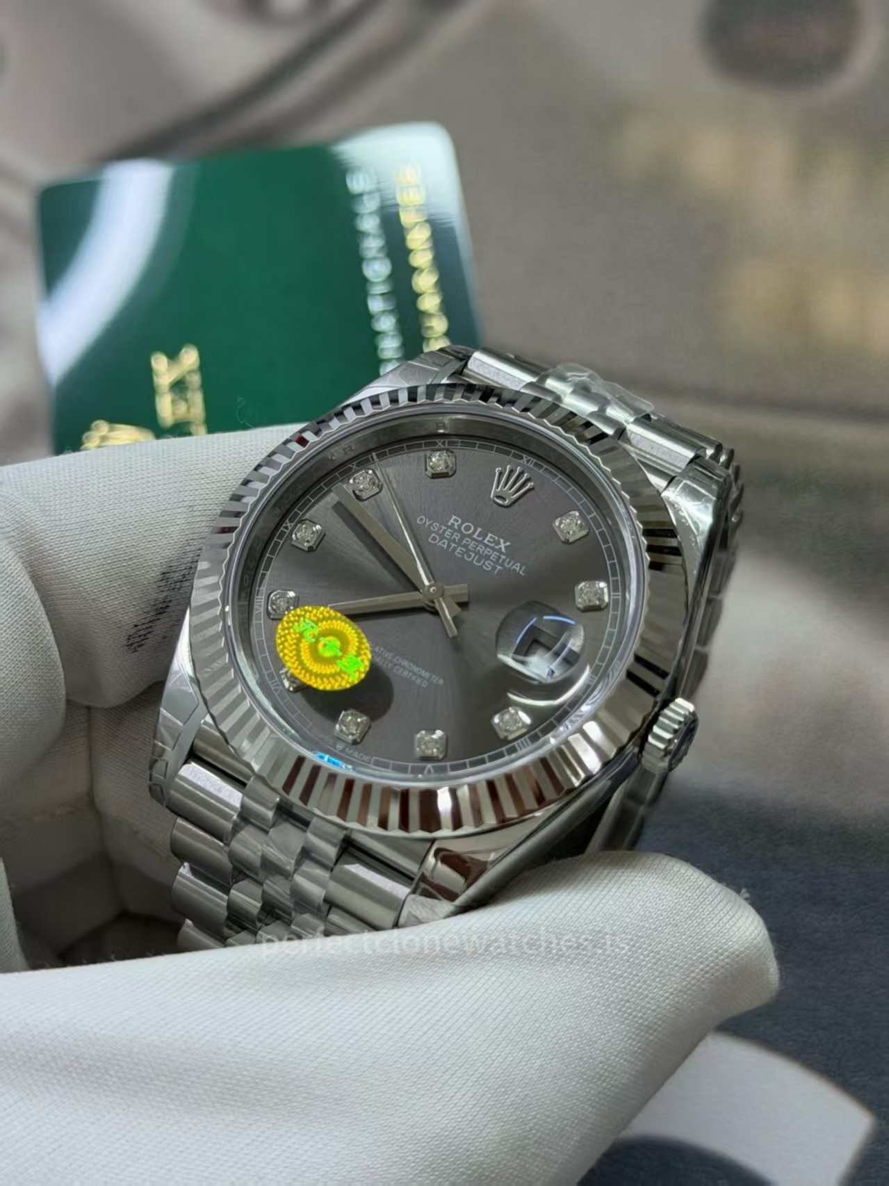 (image for) VS Factory Rolex Datejust II 41mm Grey Dial Diamond Markers Free-Sprung 3235 Movement