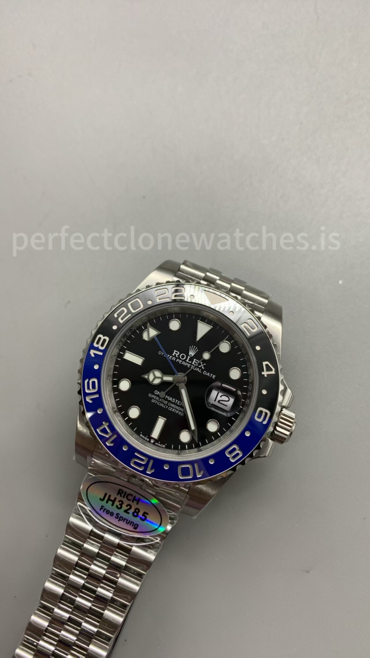 (image for) Rich Factory Rolex GMT-Master II 126710 Batgirl Free-Sprung 3285 Movement Jubilee Bracelet