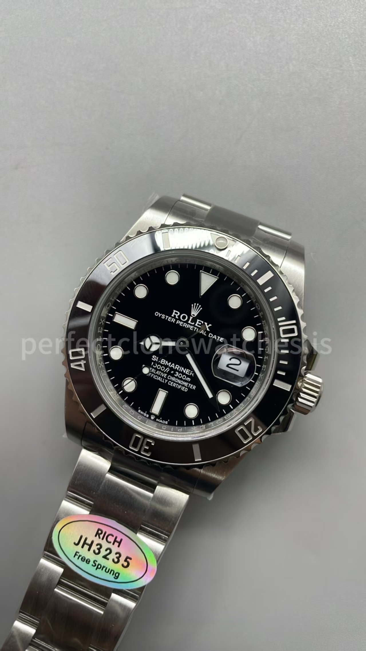 (image for) Rich Factory Rolex Submariner 126610LN 41mm Free-Sprung Clone 3235 Movement Ceramic Bezel