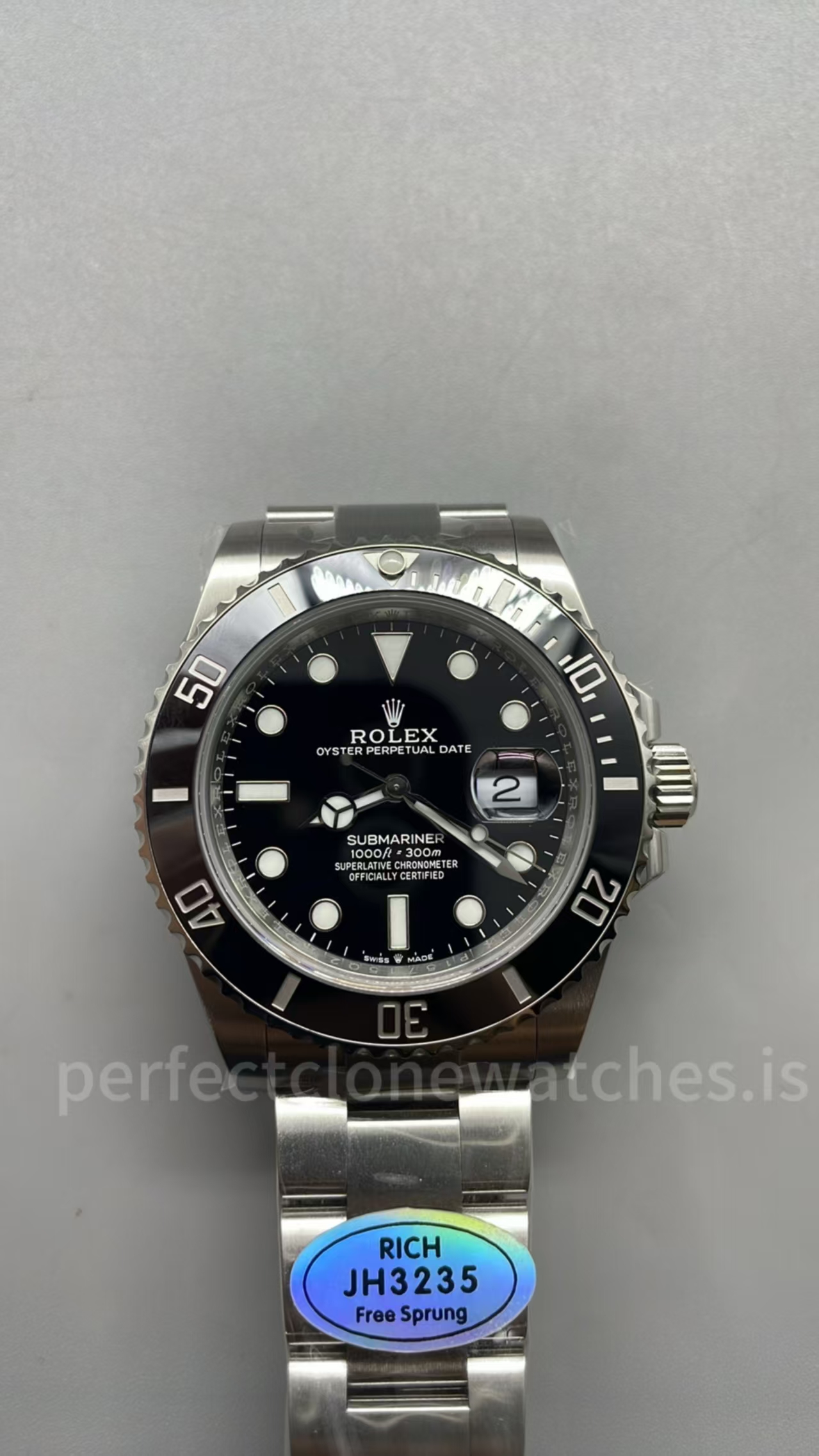(image for) Rich Factory Rolex Submariner 126610LN 41mm Free-Sprung Clone 3235 Movement Ceramic Bezel